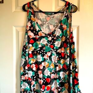 Women’s Floral Sleeveless Top, Size 2XL